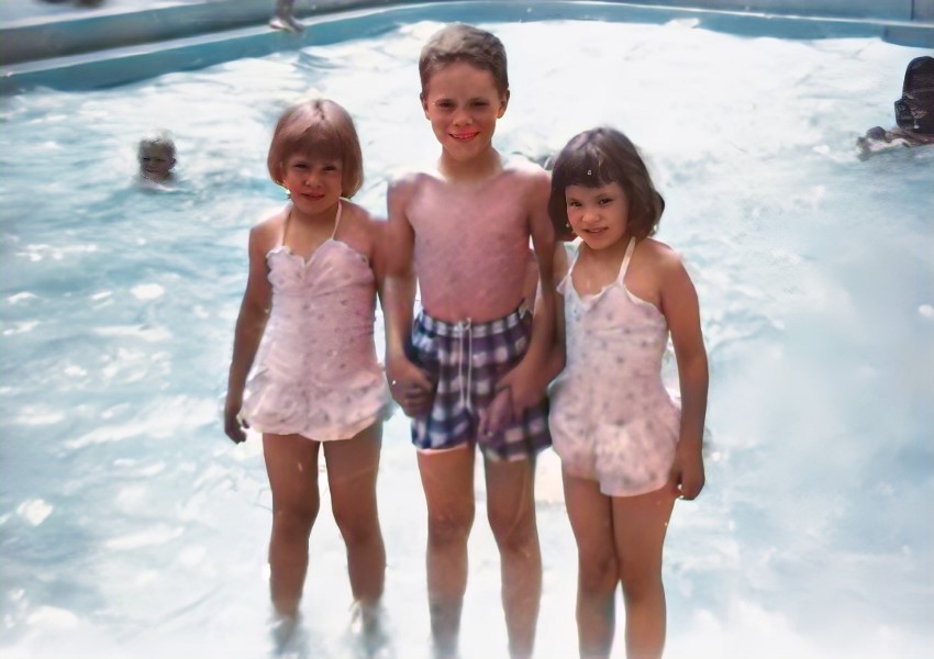 Louise, Paul and Mary Joan at the Kiwanis pool in St. Johnsbury.
