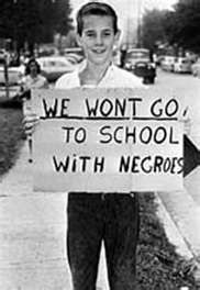 1960's kid won't go to school with 'negroes'.