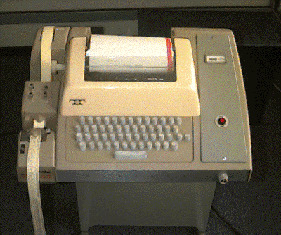Teletype with paper tape