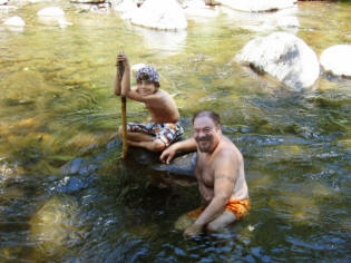 Zach and Paul in the very cool Oak Creek.