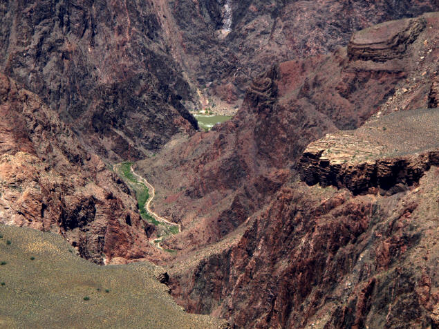 Indian Gardens and the Colorado River, from Mather Point.
