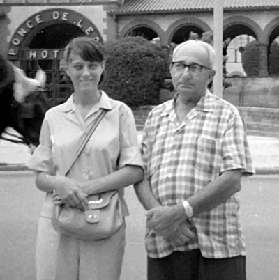 Mary with her adoptive father, Herbert Steinberg.