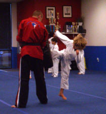 Zach gets a kick out of karate.