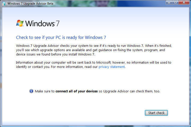 Windows 7 Update Advisor.