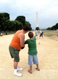 Michael and Zach recognize the Washington Monument.