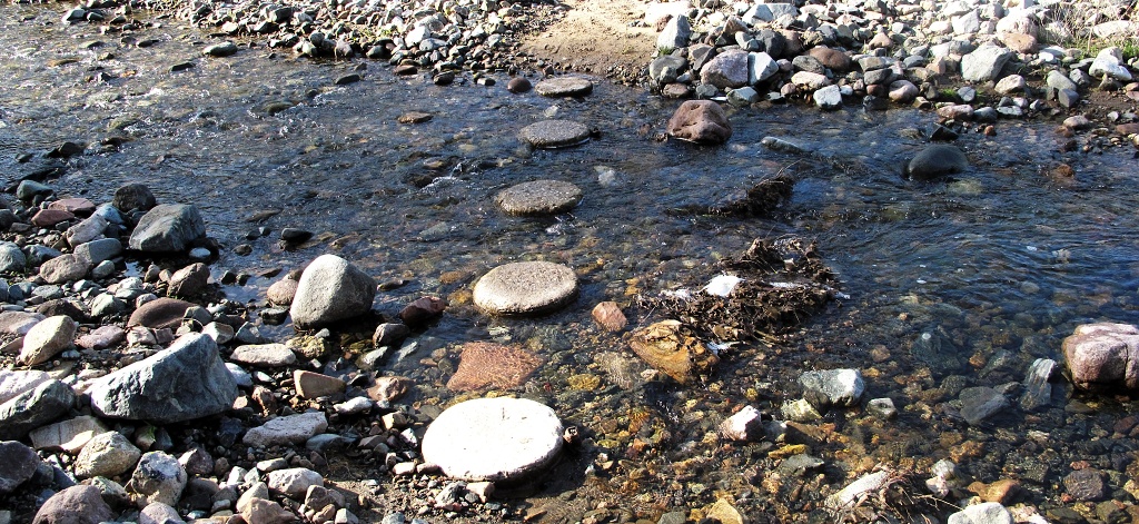Stepping stones across Queen Creek.