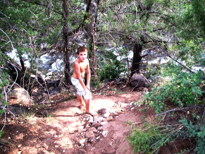 Zach on the path to Fossil Creek.