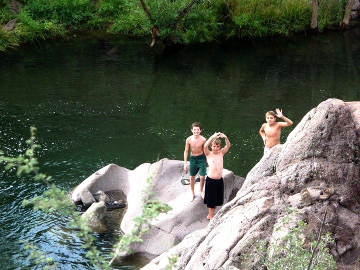 Lakota, Josh and Zach at the Sally May section of Fossil Creek.