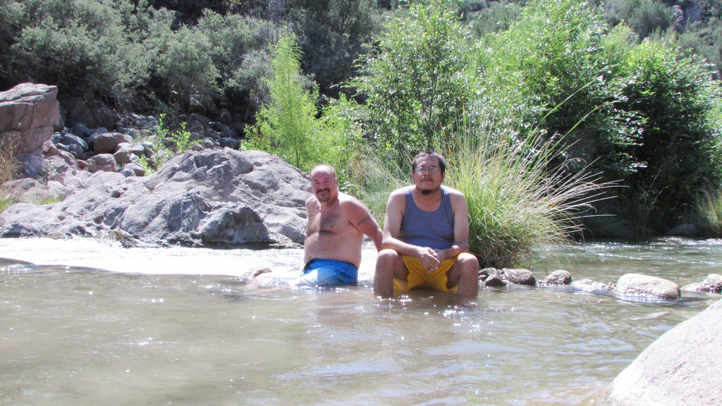 Your friendly blogger and his friend Keith soaking in Fossil Creek.