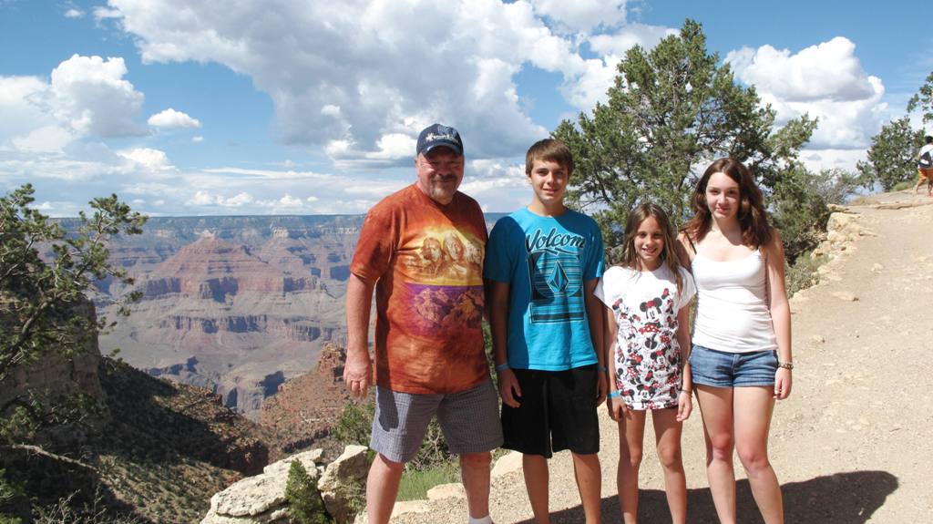Your gentle blogger, Zach, Patricia and Brianna on Bright Angel Trail.