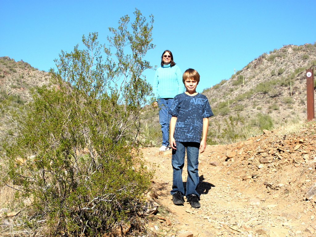 Mary and Zachary on the Piestewa Peak trail.