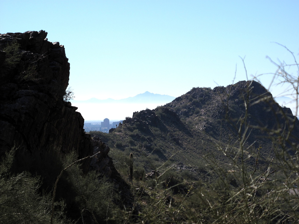 Above the pollution at Piestewa Peak park.