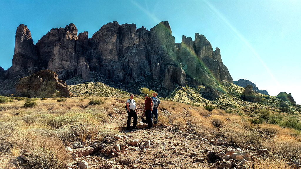 Alex, Chris and Keith on Treasure Loop Trail, Lost Dutchman State Park