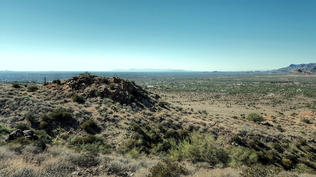The Phoenix skyline as seen from Treasure Loop Trail, Lost Dutchman State Park