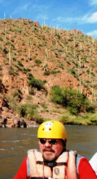 Your blogger, rafting.