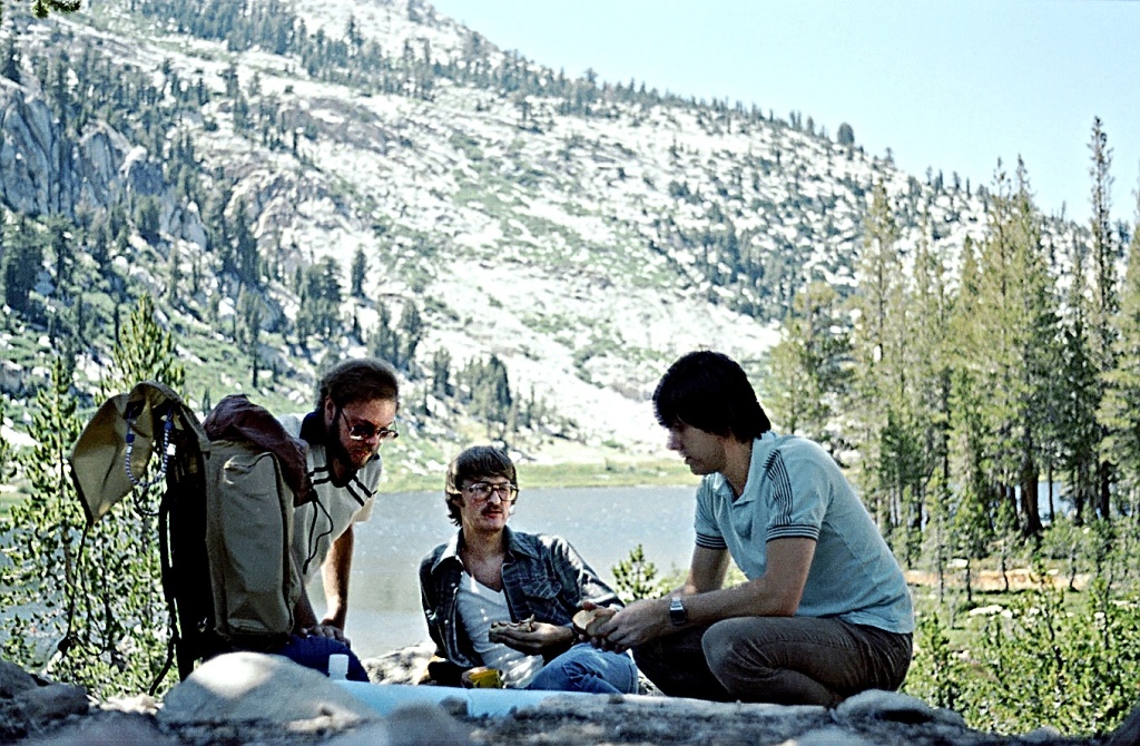 Me, Rick and Dick having lunch in the Yosemite high country.