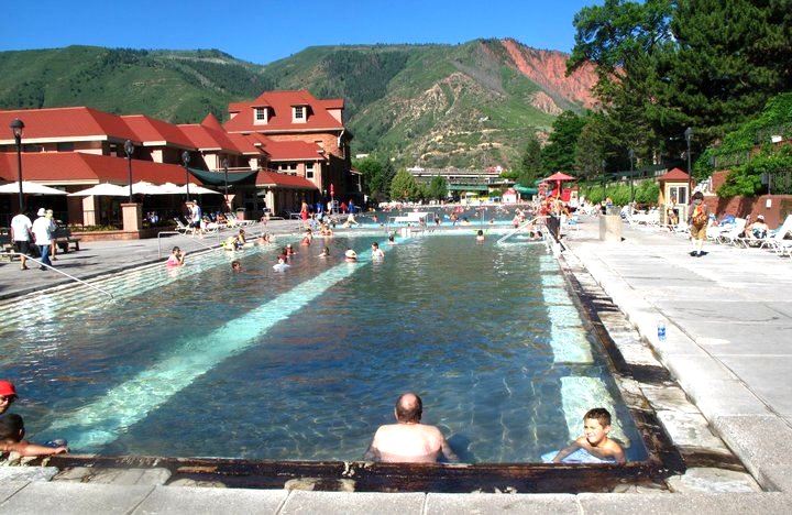 Zach in the therapy pool at Glenwood Hot Springs.