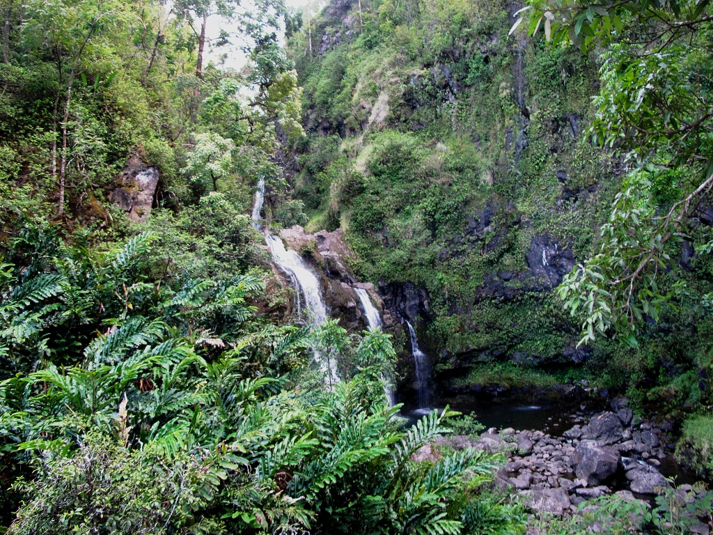 A waterfall on Maui.