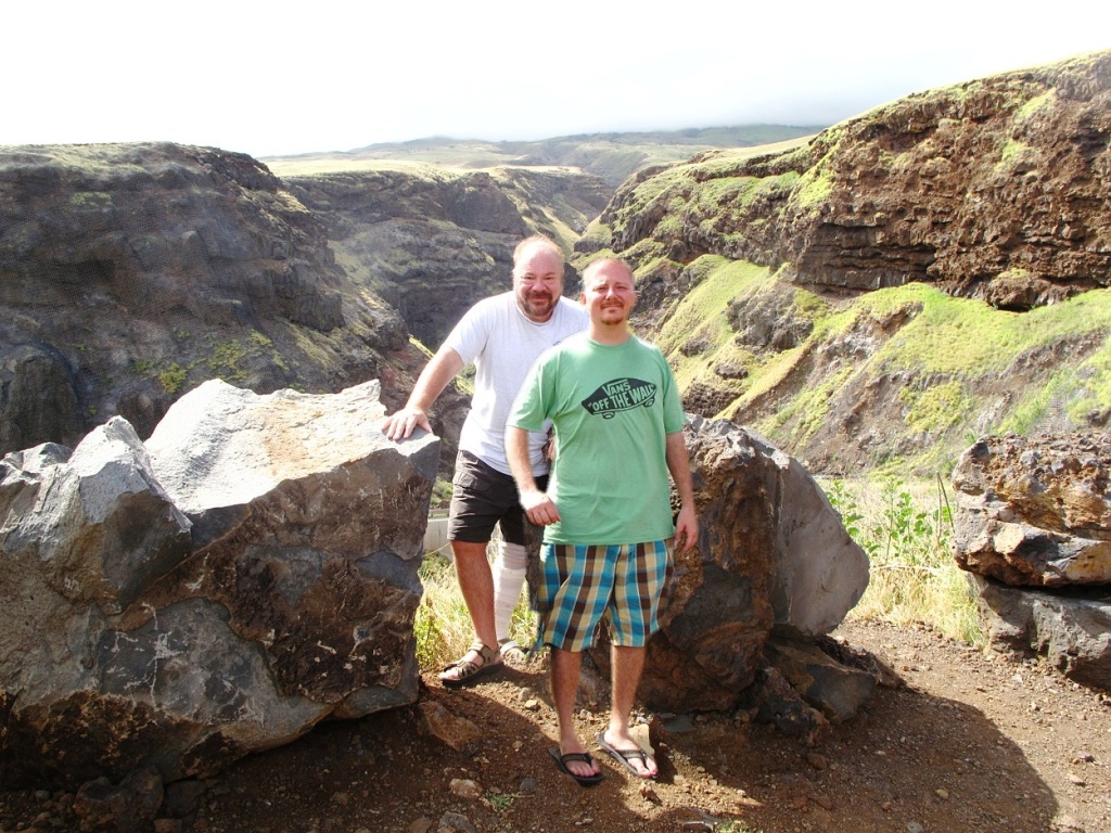 Paul and Jason in an earthquake zone along the Pilani Coast.