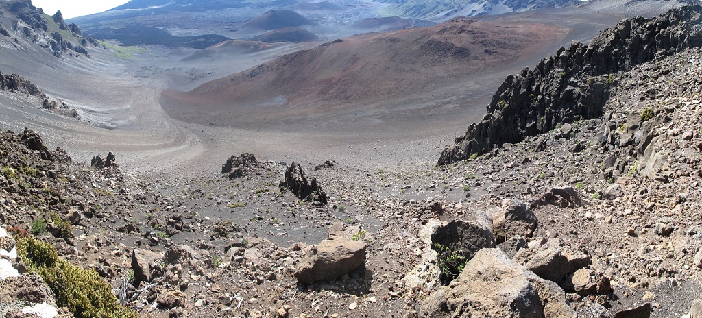 The depression at the summit of Mount Haleakala.