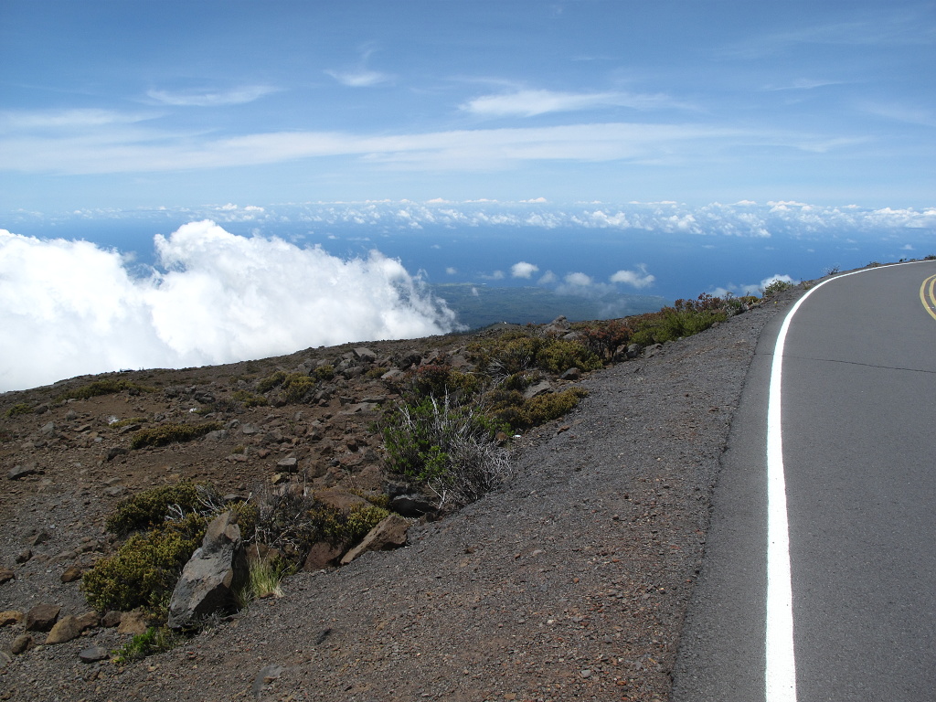 Clouds form below the summit of Haleakala.