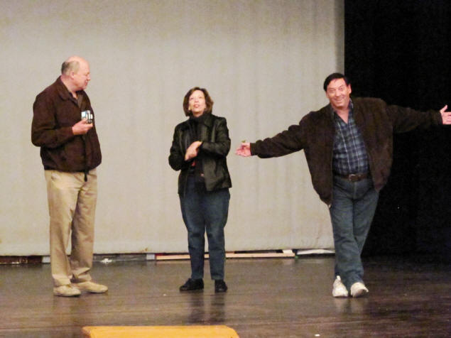 Derik, Barbara and Michael return to the stage.