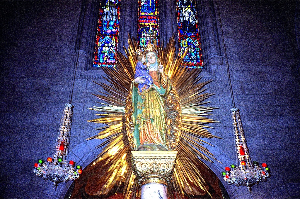 The statue over the altar at St. Ann's.