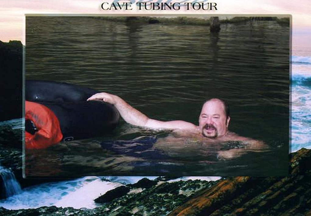 The Author's official Cave Tubing photo.