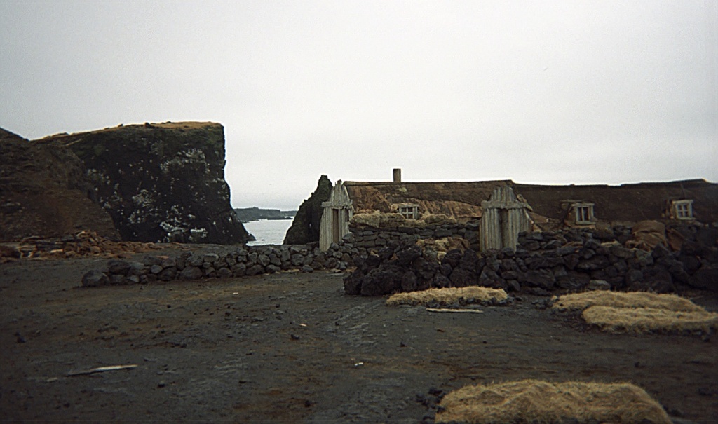 Movie set of ancient Viking village.