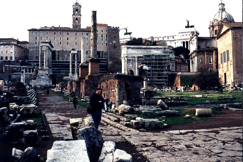 Michael Examines the Ruins