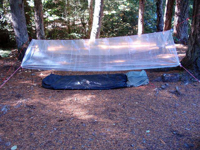 Homemade plastic tent