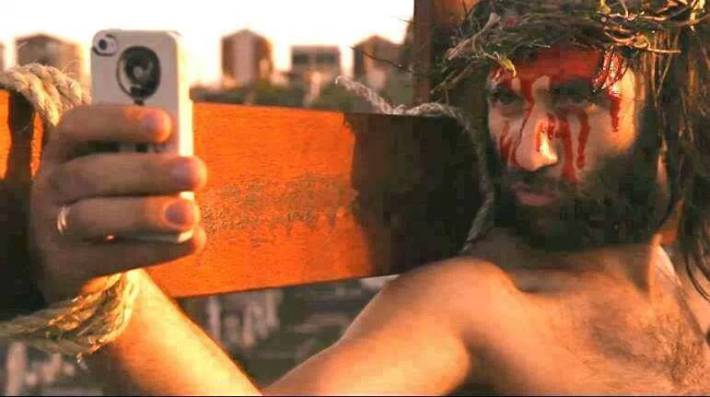 Jesus takes a selfie.