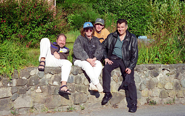 Me with long-term Internet friends Ann, Aitan and Pete on an island on Alert Bay.