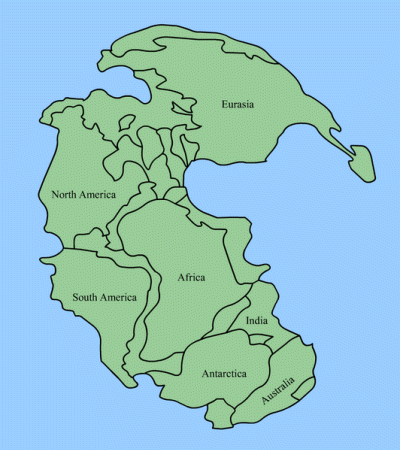 Pangaea at end of Carboniferous Period.